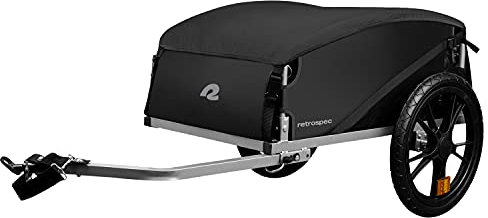 Retrospec Rover Hauler Cargo Bike Anhänger | Klapprahmen & wetterfester Stoff | Großer Ladungsträger | Passend für 50,8 cm - 73,7 cm Fahrradreäder | Schwarz