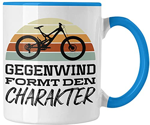 Trendation Fahrrad Radfahrer Geschenk Rennrad Bike Geschenkideen Tasse Fahrradfahrer Kaffeetasse (Blau)