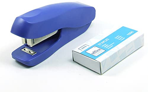 POPESQ® 1 Stk. x Heftzange Hefter Klein mit Klammen 24/6, 26/6 Kunststoff #A4339