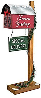 TSTSM Lettera di Natale a Babbo Natale, Cassetta delle Lettere da Esterno retrò in Legno, Decorazioni Natalizie all'aperto, Decorazioni per Interni ed Esterni.-A