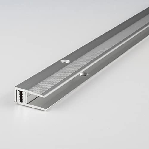 PROVISTON profilé de finition | Aluminium anodisé | Argent | Largeur 21 mm | Épaisseur sol 7-15 mm | Longueur 2700 mm | À visser | Profil d'arrêt sol parquet ou stratifié | 1 pièce