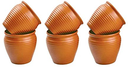 Lot de 6 tasses à thé et à café réutilisables en terre cuite Chai Kulhad fabriquées à la main