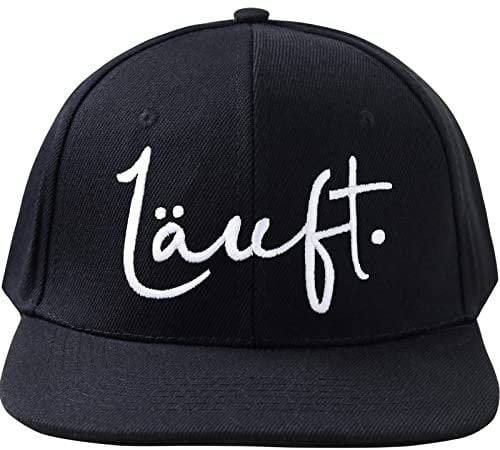 EXPRESS-STICKEREI Lustige Kappe mit Spruch Läuft. Verstellbare Urban Basecap - Hochwertige Schildkappe - Baseball Kappe - Snapback Kappe mit Verschluss - Einheitsgröße