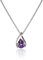 Namana Collier Pendentif Argent Avec Améthyste en Poire - Argent Massif 925 Pour Femme et Jeune Fille - Pierre Naturelle Violette en Goutte - Bijoux Femme