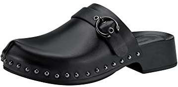 Tamaris Damen Pantoletten, Frauen Slipper,Backless Slipper,Mules,Gartenschuhe,Sommerschuhe,sommerclogs,Sandalen,Slipper,Black Leather,37 EU