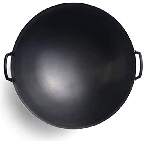 Wok in ghisa per fritture e saltate in padella,Wok cinese in ferro antiaderente per impieghi gravosi o padella per friggere,pentole,forno/pollo da carne/grill,friggitrice da cucina,qualità dello chef