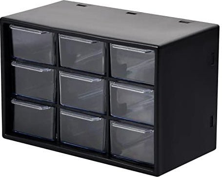 NiceLand 9 Drawer Storage Organizer Box Plastic Storage Cabinet Container for Home Workshop Office for Storing Jewellery, Beads, Arts & Crafts, Tool, Pins, Lipstick, Medicine, Screws and Small Parts