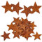 GORGECRAFT 30PCS 1.77 Inch Metal Rusty Barn Star Antique Primitives Rustic Country Tin with Hole Iron Stars Accents for DIY Crafts Remembrance Sunday VE Day 80th Anniversary Farmhouse Home Wall Decor