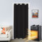 Qelus Door Curtain, Thermal Insulated Curtain 52'' Width x 80'' Drop, Blackout Curtain Panel Drape Eyelets, Single Curtain for Door Doorway Window Living Room Bedroom, Black 1 PANEL