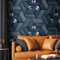 Livingwalls Travel Styles Vliestapete - Abstrakte Tapete in Blau und Silber - klassische Wandtapete für verschiedene Räume in 1,59 m x 2,80 m