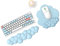 MAMBASNAKE Cloud Tapis de souris et repose-poignet pour clavier avec sous-verre, coussin confortable en mousse à mémoire de forme avec base antidérapante, ergonomique et facile à taper-Bleu