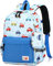 mygreen Kinderrucksack mit Brustgurt Kindergartentasche Kindergartenrucksack 37 cm, 27 cm oben, 11 Liter unten, 6 Jahre/Klein Backpack Adventure Bus Hellblau