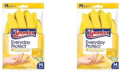 Spontex Everyday Rubber Gloves, size Medium, One Pair of Gloves (Pack of 2)
