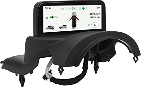 4,6 Zoll Auto HUD Bildschirm, LCD Display Farbbildschirm Tachometer Instrument Digitales Armaturenbrett Display Ersatz für Tesla Model 3 Y, Fahrdatenanzeige in Echtzeit (Intel Atom)
