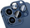 HWeggo Protection Objectif Caméra Arrière pour iPhone 15 Pro/iPhone 15 Pro Max, Film en Verre Trempé 9H Ultra HD,All-in-One-Aluminiumlegierung,Étui de Givré,Bleu