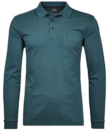 RAGMAN Herren Long & Tall Softknit-Polo mit Brusttasche, Langarm 2XT, Dunkelgrün-357