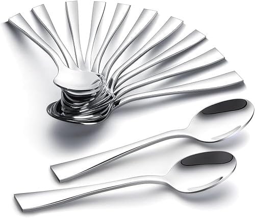 YFWOOD Juego de 12 cucharillas de café de acero inoxidable de 13 cm (13 cm), cubiertos cucharas de café/cuchara de espresso/cuchara de postre, juego de cucharaditas para hogares,restaurantes,cantinas