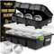 Walfos Large Ice Cube Trays Set, Square 8hole Ice Cube Tray and Sphere 6hole Ice Ball,Easy to Pop Out, Prefect for for Whiskey, Cocktails, Baby Food, BPA-Free
