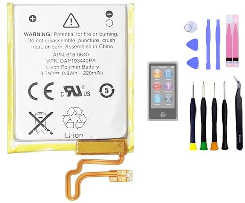 Aousavo 616-0639 616-0640 Replacement Battery Compatible with iPod Nano 7 7th Gen A1446 MD481LL/A with Free Replacement Kit