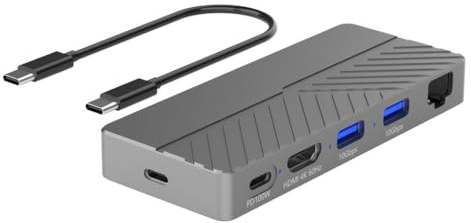 ZHCHAO 6-in-1 Expansion Dock M.2 Solid State Drive Case NVME/NGFF Laptop 3.2 Expander(Color:Argento)