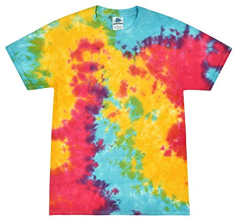 TICTEX Colortone - T-shirt batik unisexe - T-shirts colorés pour homme et femme - Vêtement hippie - T-shirt fluo en coton - Tailles S, M, L, XL, XXL, 3XL, 4XL, 5XL, 3XL