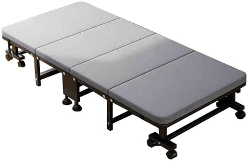Klappbett mit Matratze 30 Hoch Gästebett Klappbar Einzelbett Klappbar mit 8 Universalrollen, Klappbett für Büro, Schlafzimmer & Wohnzimmer, Leicht Zusammenzubauen(190x90x30cm)