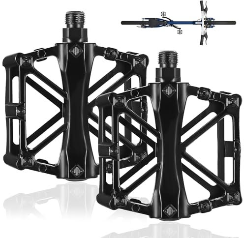 1 paio di pedali per mountain bike, pedali MTB, pedali per bicicletta, pedali per bicicletta, pedali per bicicletta, pedali antiscivolo in alluminio da 9/16 pollici, pedali piatti per la maggior parte