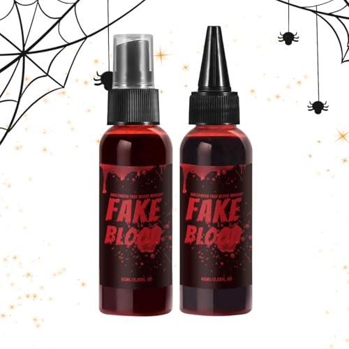 Ensemble de sang d'Halloween, faux ensemble de sang d'Halloween - Maquillage de faux sang d'Halloween Sang de scène sûr - Accessoires de faux sang d'Halloween, maquillage de sang de Vampire collant po