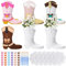 Affrolling 6 Set Cowboy Boot Vase Ceramics to Paint Ready to Paint Your Own Ceramic Cowgirl Boot Vase DIY Unpainted Cowgirl Boot Plaster Paintable Vase Kit Crafts with Brush Palette Paint for Adults