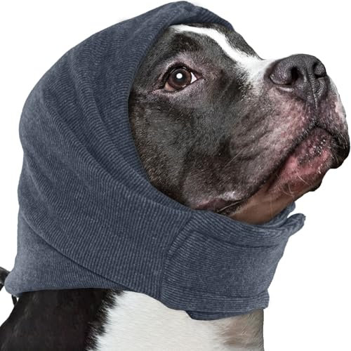 IECOii Soft Dog Calming Hoodie Anxiety Relief Dog Ear Muffs Noise Protection Dog Ear Wrap Hematoma Fireworks Dog Ear Cover for Bath Blow Drying Dog Head Cover Noise Cancelling Sleep Help Headband