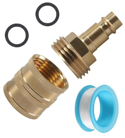 Fenteer Connecteur Rapide en Laiton pour Robinet de Douche extérieur RV avec Port de pulvérisation pour Camping-Car