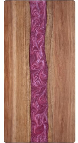 Guogiyala Tagliere per salumi in resina: tagliere in legno di acacia, tagliere per bistecca in legno massello, tagliere per pizza e frutta