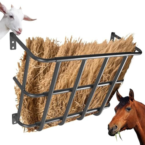 Pferde-Heu-Futterstation, große Kapazität, Wand-Heu-Futterstation, Pferde-Futterstation, abnehmbare Hänge-Heu-Futterstation, Wand-Heuraufe für Schafe, Rinder, Pferde