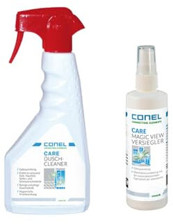 BADfabrik24 CONEL CARE Duschcleaner (500 ml) + Magic-View Versiegler (250 ml) – Reinigung & Versiegelung für Duschkabinen, Glas & Keramik