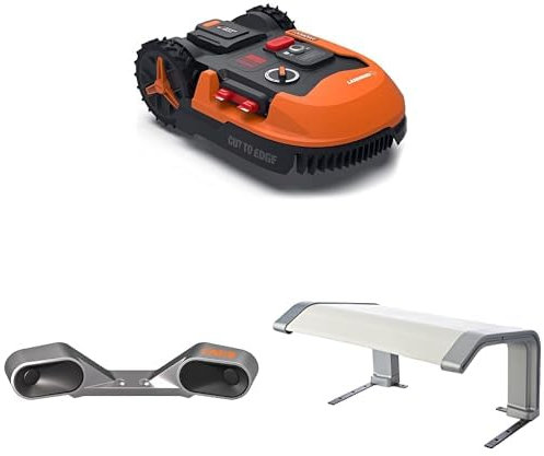 Pack WORX LANDROID Plus - 1000 m² Robot Tondeuse Connecté WR147E.1 + ACS + Garage de Protection (Installation Facile, Configurable, Autonome, Contrôle à Distance Via APP, Tonte Intelligente)