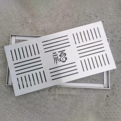 Coperture per scarichi in metallo per esterni, 30 cm x 15 cm, griglia in acciaio inox per drenaggio rapido e blocco dei detriti, filtro per grondaia per cortile e terrazza