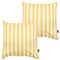 Icon Kissen, 2er Pack, Boho Kollektion, Drinnen und Draußen Stoff, Gelb Streifen Muster, 43cm x 43cm, Wasserabweisendes Kissen, Terrasse, Garten, Gartenmöbel