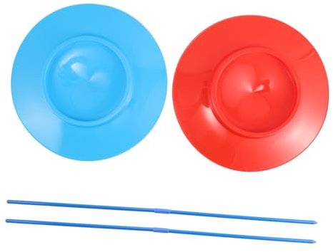 BESPORTBLE Lot De 2 Assiettes De Jonglage avec Bâtons, Assiettes Rotatives, Assiettes De pour Adultes Et Enfants, Jouets De Jeu Et Compétences De, Loisirs, Spectacles De