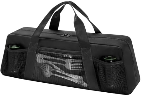 Generisch Barbecue Accessory Bag, Storage Box for Barbecue Utensils, 56 x 17 x 18 cm, Large Storage with Comfortable Handles, Portable for Camping Grill Outdoor