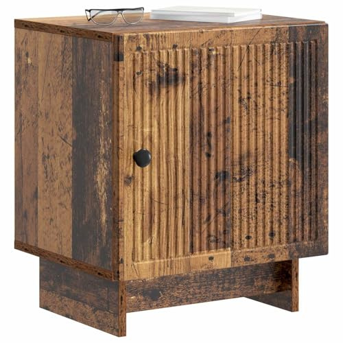 vidaXL Nachttisch 2 pcs Altholz 43 x 34,5 x 50 cm Holzwerkstoff, Vintage Schlafzimmer-Schrank, rechteckige Aufbewahrung, praktischer Organizer, Elegantes Nachtmöbel, kompakt