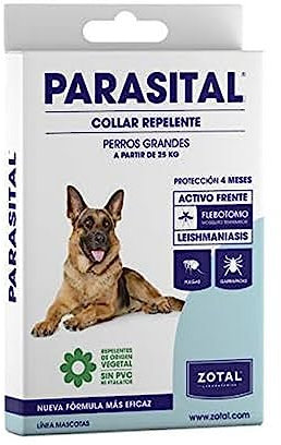 Zotal Parasital Collar Antiparasitario para Perros Grandes - 75 cm - Protección hasta 4 Meses - Repelente Natural contra Pulgas, Garrapatas y Mosquitos - Cómodo y Ajustable - Sin PVC (Pack 1 Unidad)