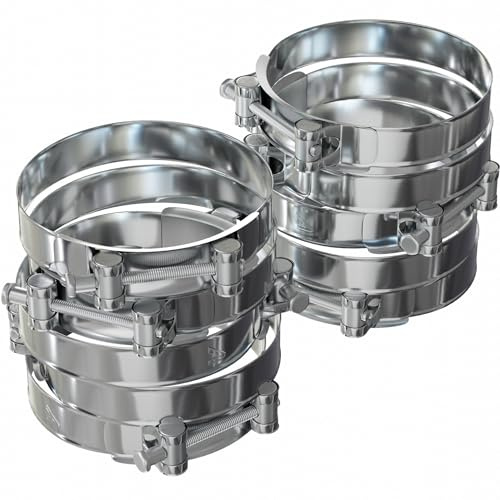10 Pack - 40mm > 43mm Stainless Steel T-Bolt Hose Clamps Turbo Intake Intercooler Clips
