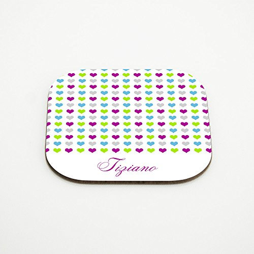 Untersetzer mit Namen Tiziano und schönem Herz-Motiv