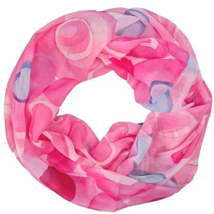 zarolo Loop - Schal/Schlauchschal mit Kreismuster in verschiedenen Farben, Hochwertig, 12 (Rot), M