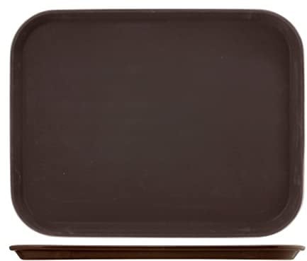 HOME 1416 Vassoio Antiscivolo Polietilene Rettangolare 45X35 Arredo Tavola Tessili, plastica, Marrone