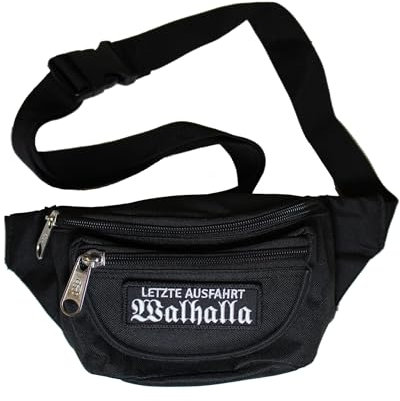 Bauchtasche Letzte Ausfahrt Walhalla Gürteltasche Hüfttasche mit 3 Fächern in schwarz