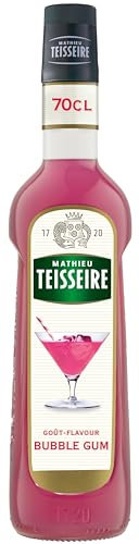 Sirop Bubble Gum Mathieu Teisseire, pour boissons cocktails avec ou sans alcool, sodas, milk-shakes, desserts bouteille de 70cl