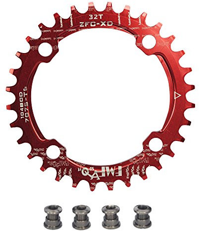 UPANBIKE Bike Schmal Breit Kettenblatt 104 BCD Runde Form Single Kettenblätter 38T(Rot)