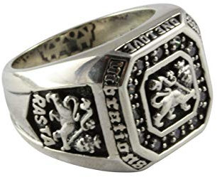 Löwen Ring Rasta Löwe Lion Zirkonia Silberring 925 Silber Herrenring (71 (22.6))