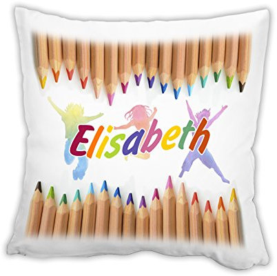Unikatolo Kissen mit Name Motiv: Schulanfang Buntstifte, Kuschelkissen Geschenkidee Kinder Ostern Weihnachten Geburtstag, für Mädchen und Jungs, Schultüte